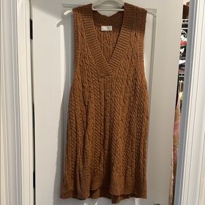 BE COOL Brown Cable Knit Mini Dress